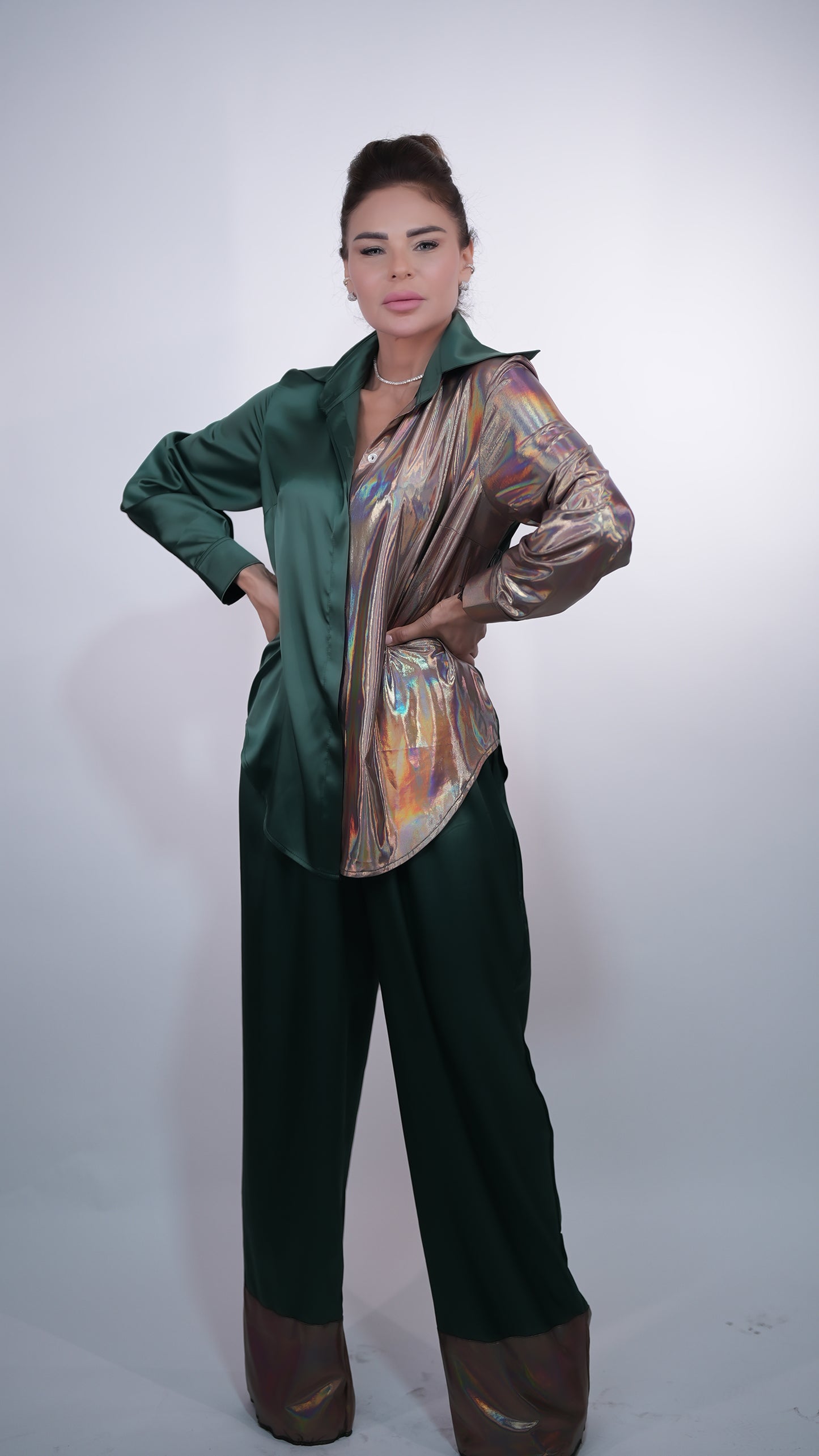 Green Satin - Pants