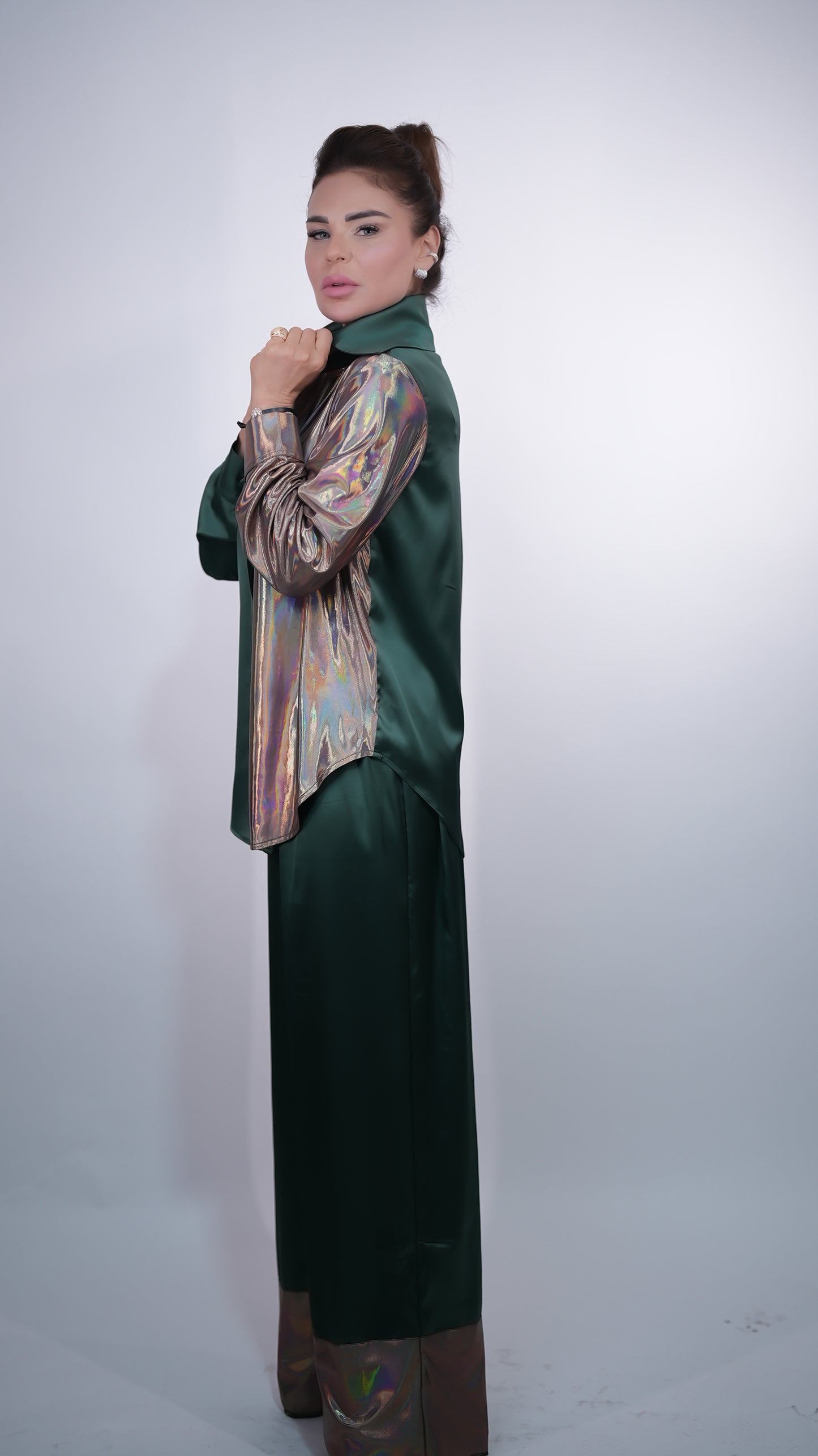 Green Satin - Pants