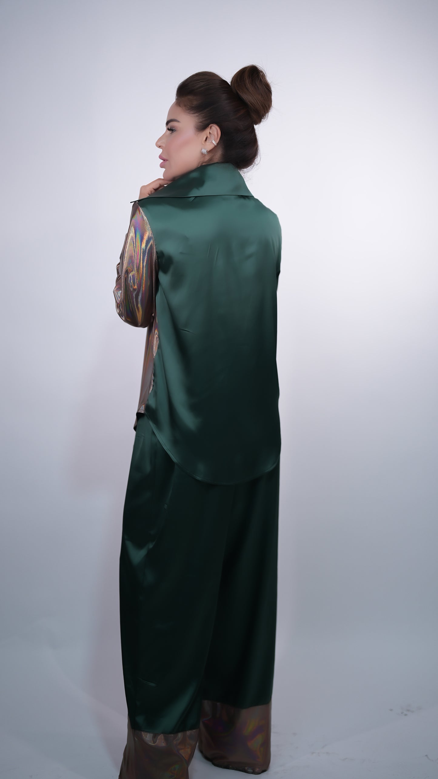 Green Satin - Pants