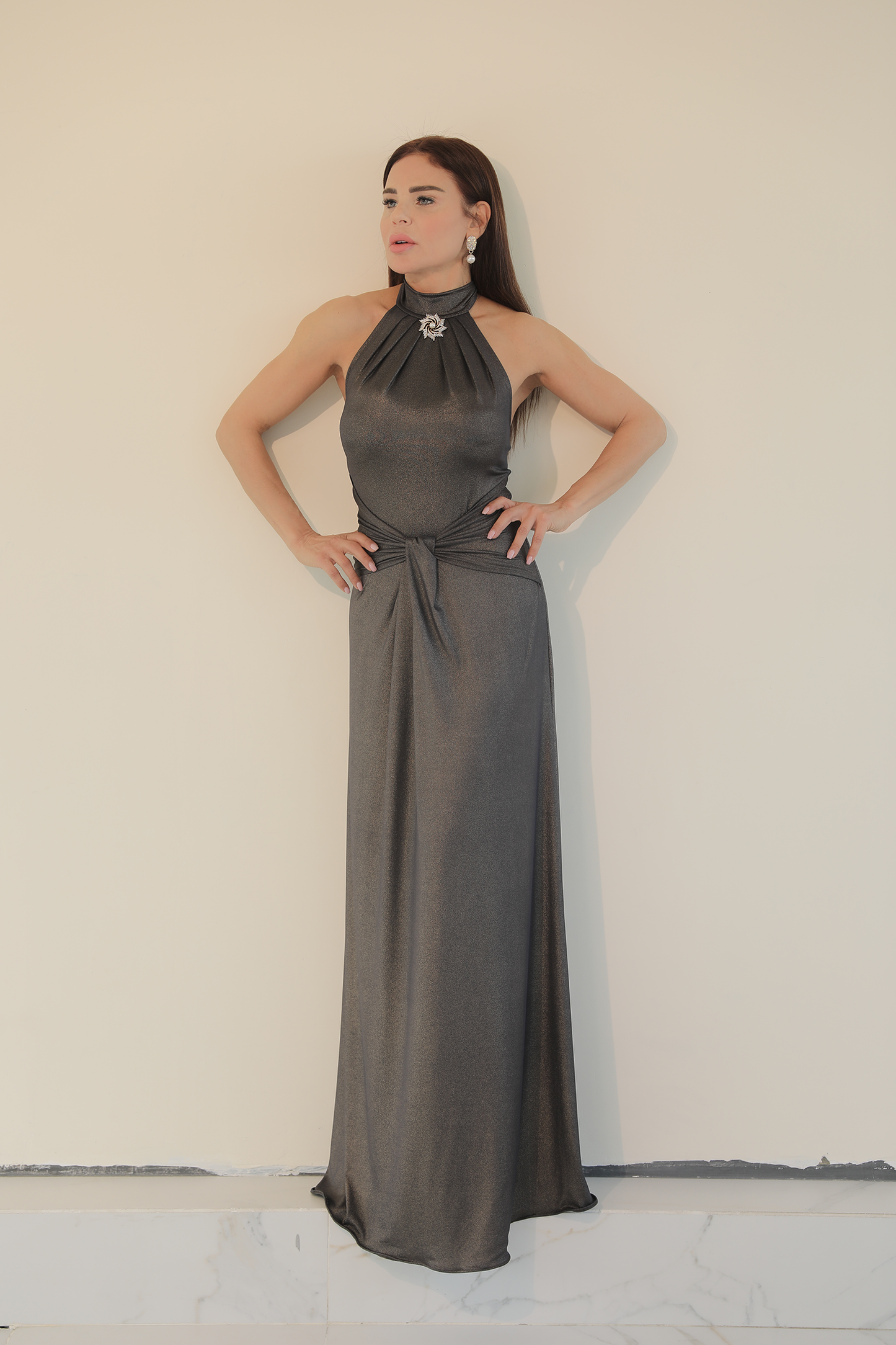 Bronze Draped Dress