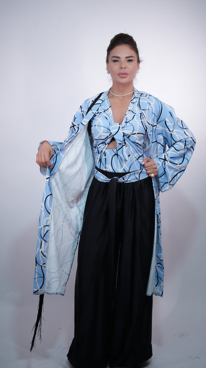 Baby Blue Licra Abaya