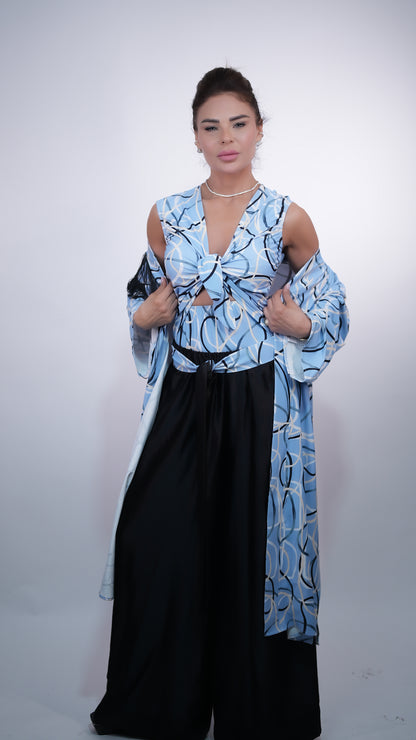 Baby Blue Licra Abaya