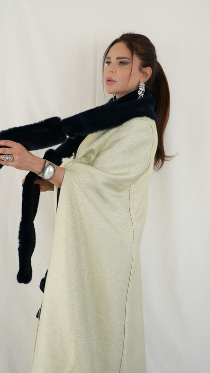 Gold Glitter Cap Abaya