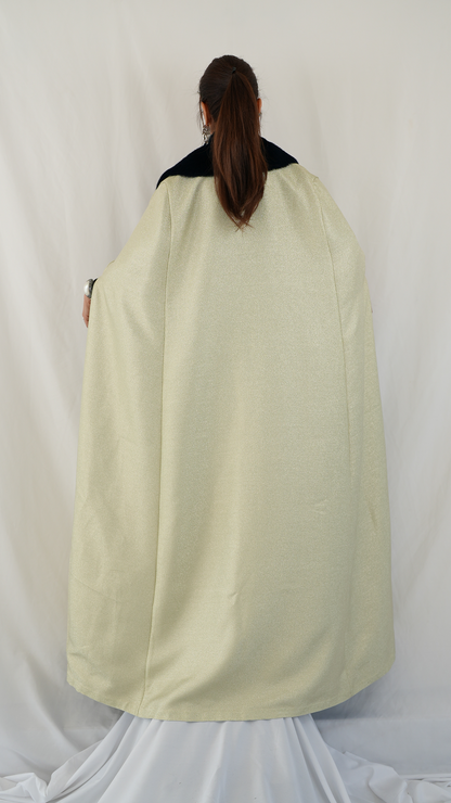 Gold Glitter Cap Abaya
