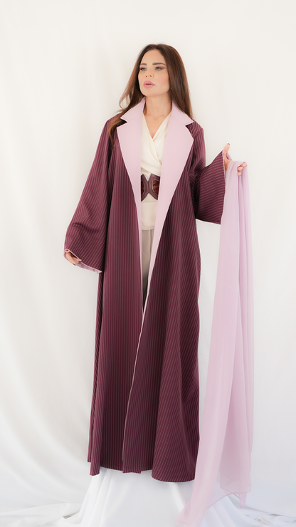 Burgundy Blazer Abaya