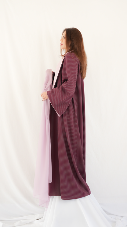 Burgundy Blazer Abaya